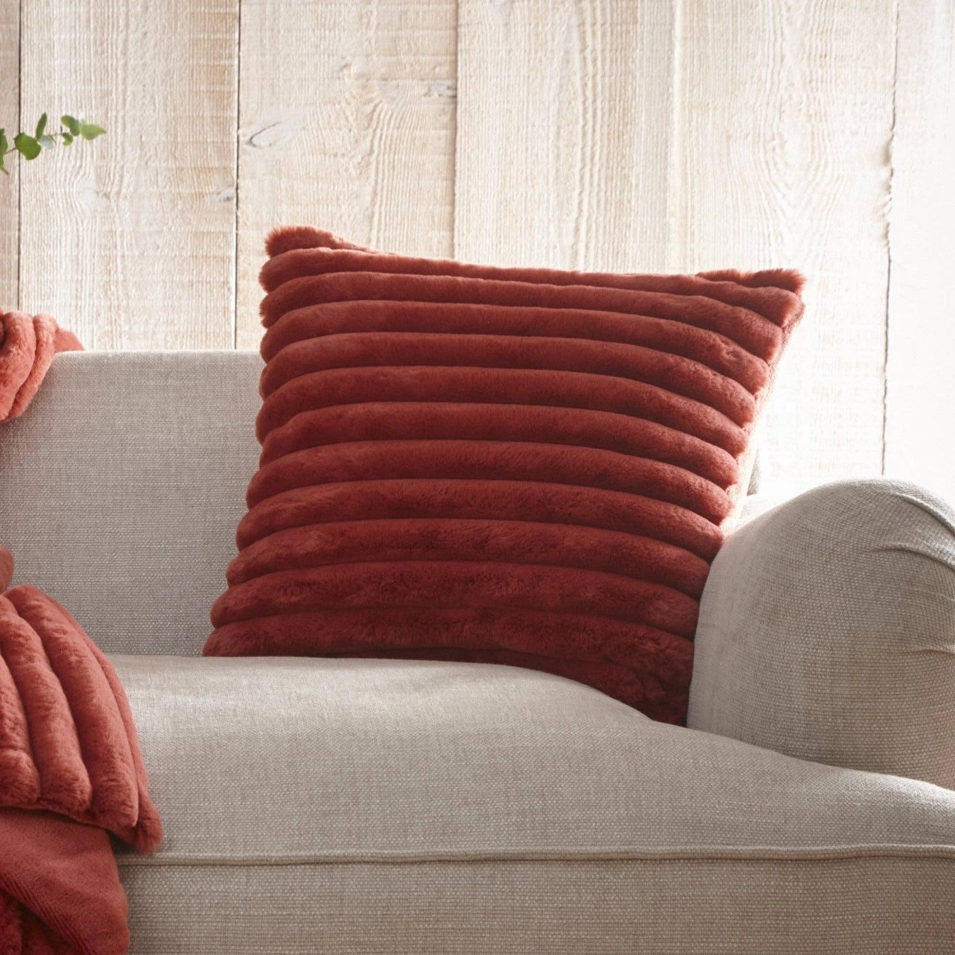 CORDUROY | faux fur cushion